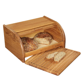 Portapane a tapparella "Country" con pratico tagliere pane cm 40x30x20