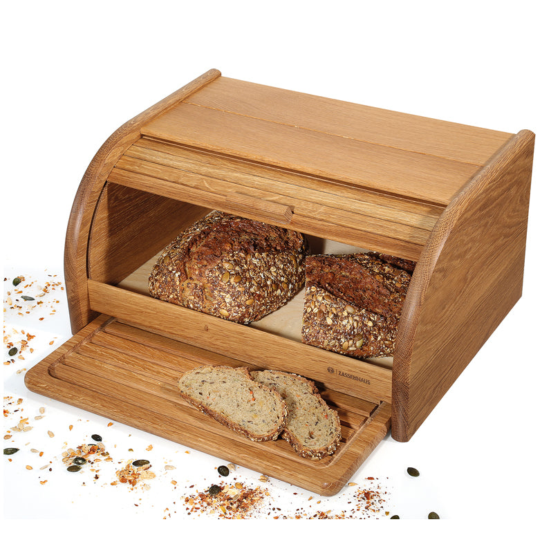 Portapane a tapparella "Country" con pratico tagliere pane cm 40x30x20