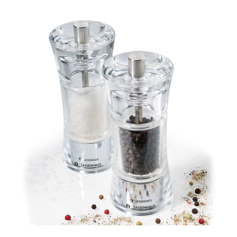 Set macinapepe e macinasale "Aachen", in confezione regalo cm Ø6x14