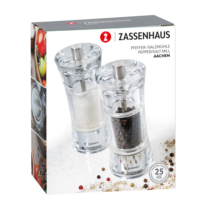 Set macinapepe e macinasale "Aachen", in confezione regalo cm Ø6x14