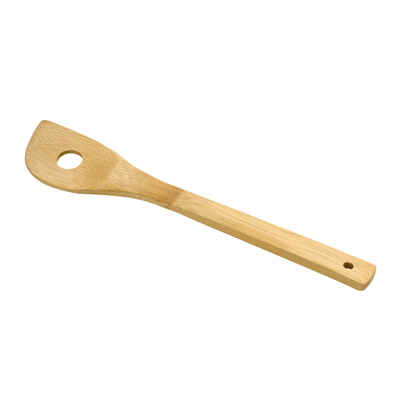 Set 7 utensili da cucina, in contenitore di canna di bambù cm 32