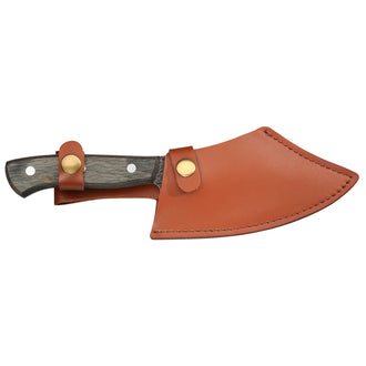 Coltello cuoco "Farmer" con custodia in pelle, dotata di un pratico laccio per fissarla alla cintura cm 14,5/25