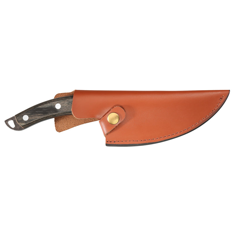 Coltello cuoco "Ranger" con custodia in pelle, dotata di un pratico laccio per fissarla alla cintura cm 15/28