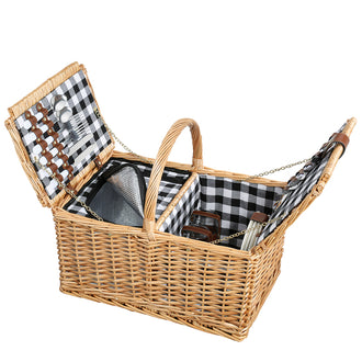 Cesto picnic "Lugano", per 4 persone cm 48x32x25