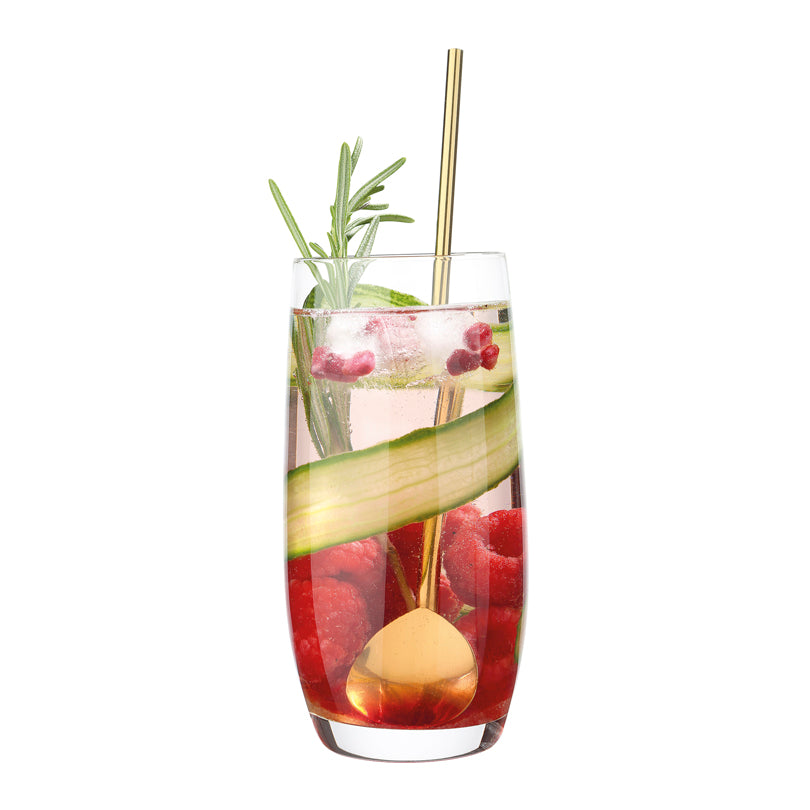Cucchiaio cocktail con cannuccia, confezione da 6 pezzi cm 20