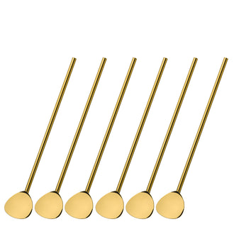 Cucchiaio cocktail con cannuccia, confezione da 6 pezzi cm 20