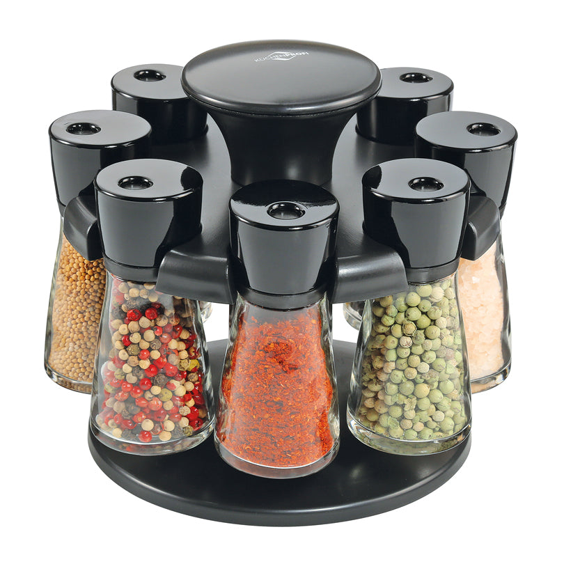 Portaspezie girevole "Rondo" con 8 barattoli vuoti cm Ø19x17