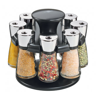 Portaspezie girevole "Rondo" con 8 barattoli vuoti cm Ø19x17
