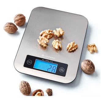 Bilancia da cucina digitale "Pure" con piatto in acciaio inox 1g/10kg cm 16,5x21,5x1,5