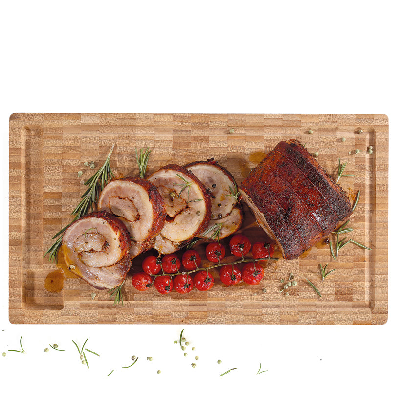 Tagliere alto rettangolare con scanalatura cm 45x25x4