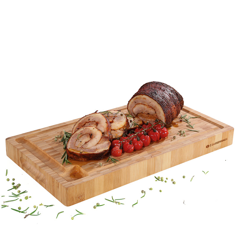 Tagliere alto rettangolare con scanalatura cm 45x25x4