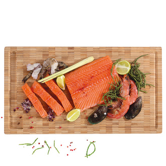 Tagliere alto rettangolare con scanalatura cm 54x30x4