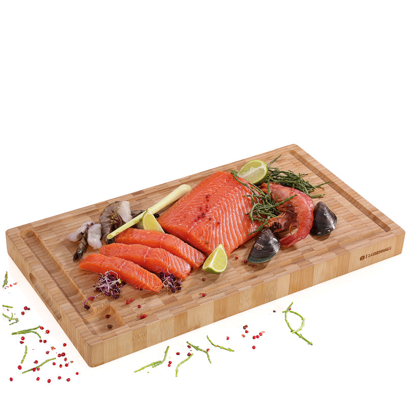 Tagliere alto rettangolare con scanalatura cm 54x30x4