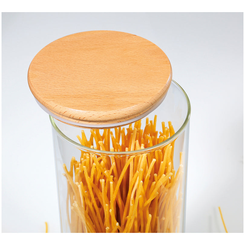 Barattolo con coperchio in faggio l 2/cm Ø10,5x30