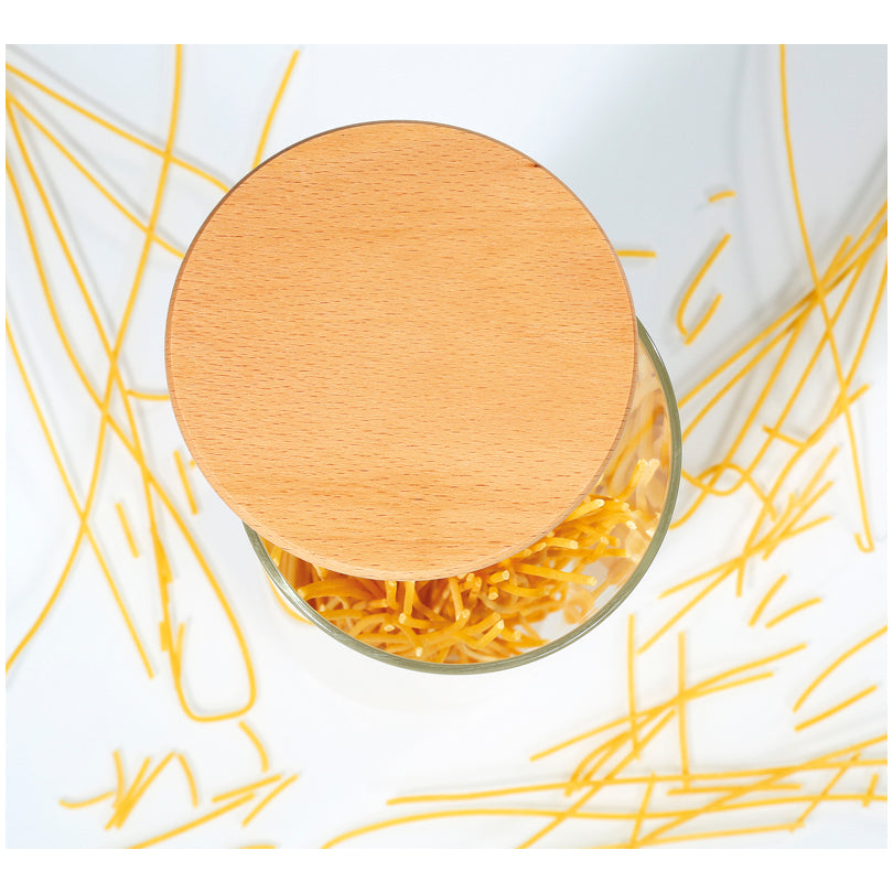 Barattolo con coperchio in faggio l 2/cm Ø10,5x30