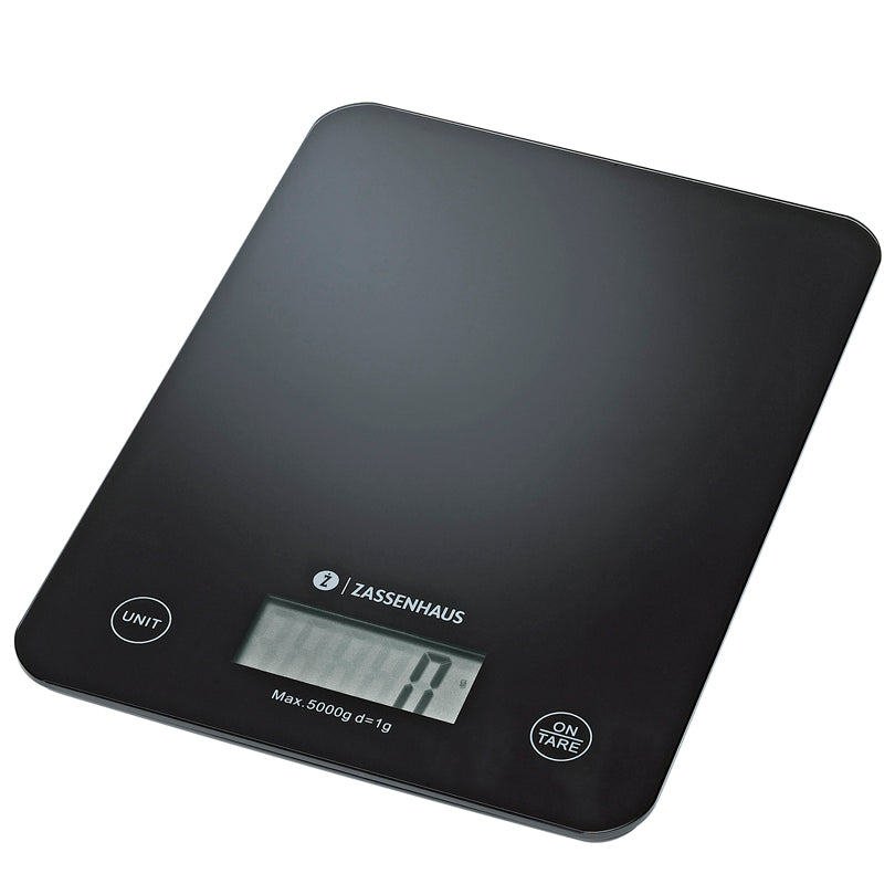 Bilancia da cucina digitale e ricaricablie "Balance USB" con piatto in vetro 1g/5kg cm 16x21,5x2