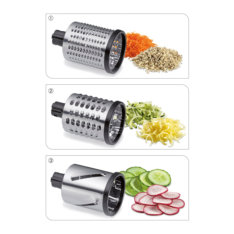 Grattugia a manovella "Robusto" con 3 rulli cm Ø12x25,5