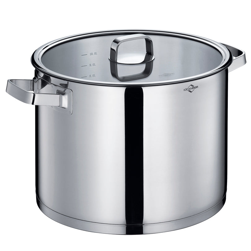 Pentola alta con coperchio in vetro "San Remo" cm Ø28x23/l 12