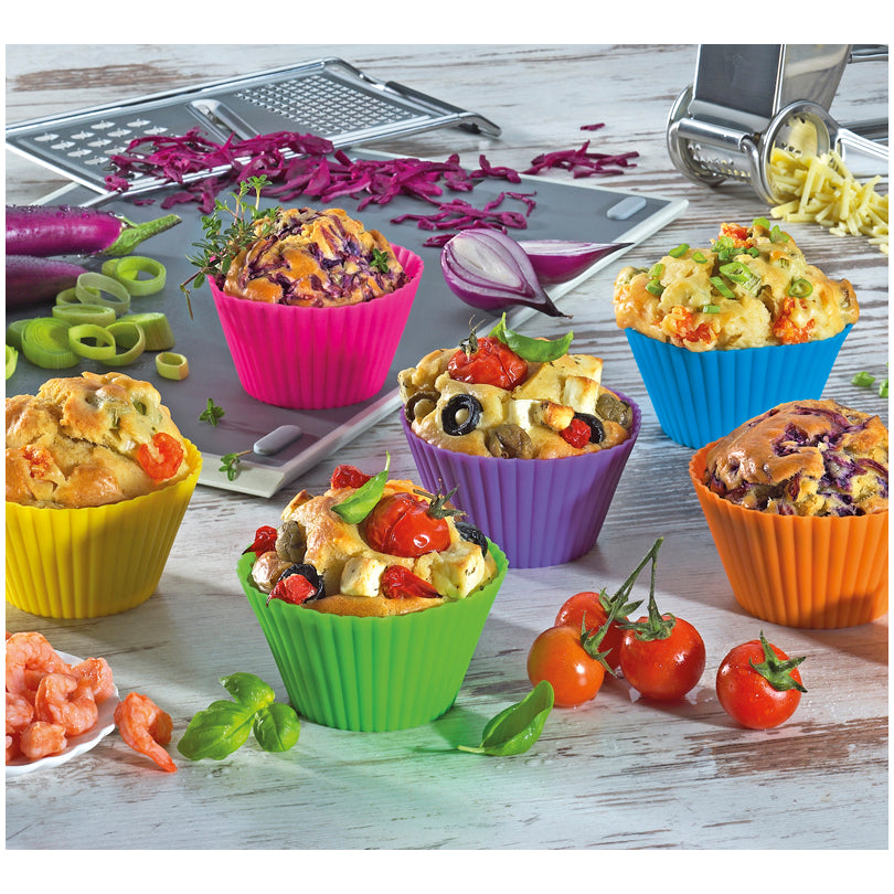Stampo/Pirottini muffin "Bake", in confezione assortita da 6 pezzi ml 70/cm Ø7x3