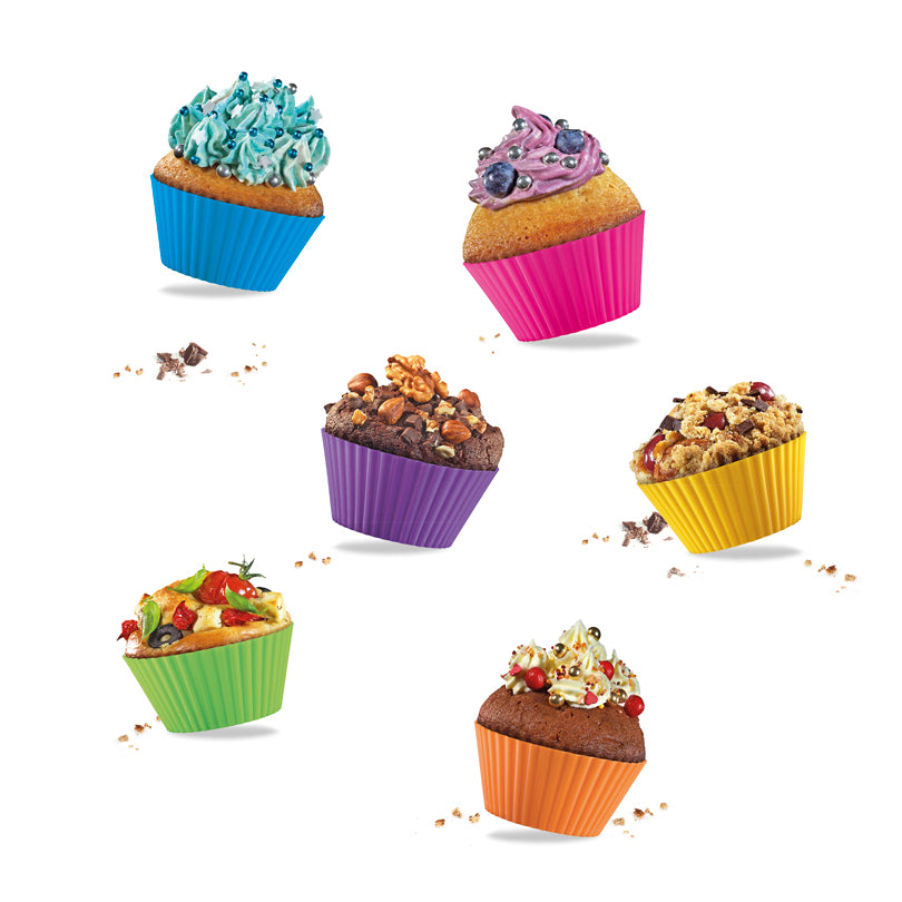 Stampo/Pirottini muffin "Bake", in confezione assortita da 6 pezzi ml 70/cm Ø7x3