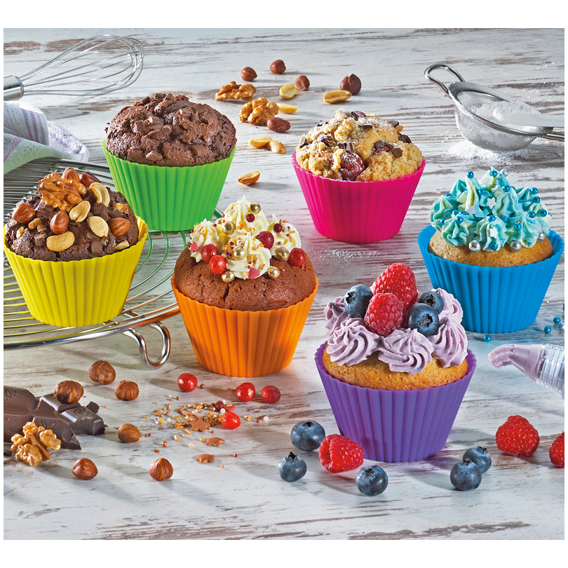 Stampo/Pirottini muffin "Bake", in confezione assortita da 6 pezzi ml 180/cm Ø9x5