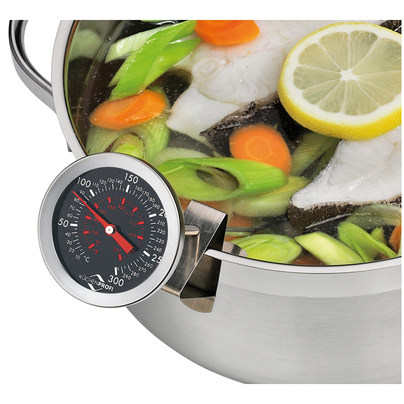 Termometro analogico per fritti con sonda e pratico clip cm Ø5,5x20/21