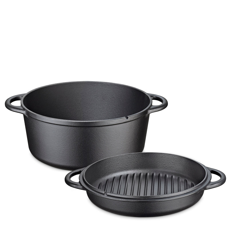 Casseruola con coperchio "BBQ", smaltata l 5/cm Ø26x16