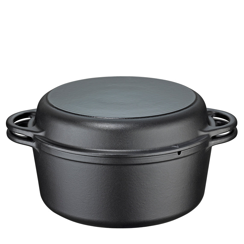 Casseruola con coperchio "BBQ", smaltata l 5/cm Ø26x16