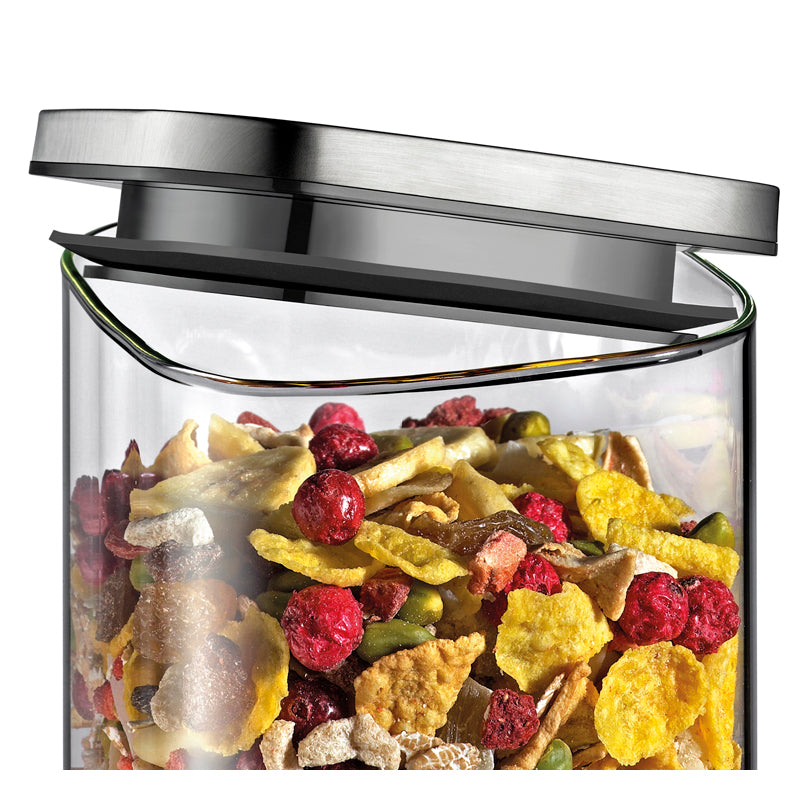 Barattolo quadrato "Cubo" con coperchio a finestra l 1/cm 10,2x10,2x14,