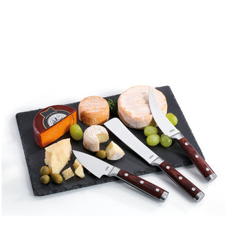 Set 3 coltelli formaggio "Sardo", scatola regalo in legno inclusa cm 29x14x3,5