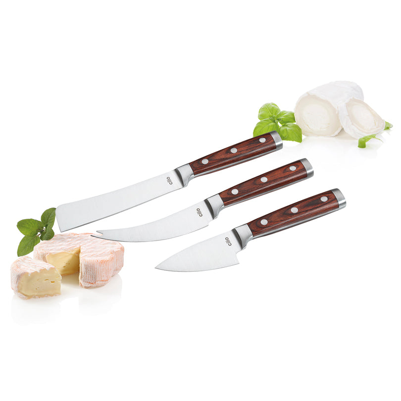Set 3 coltelli formaggio "Sardo", scatola regalo in legno inclusa cm 29x14x3,5