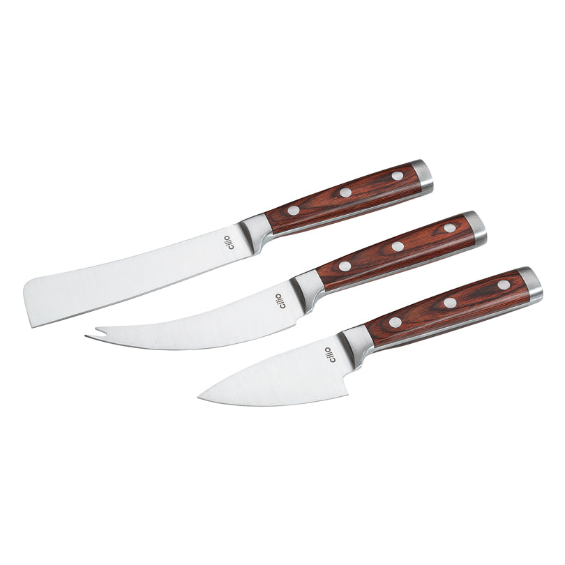 Set 3 coltelli formaggio "Sardo", scatola regalo in legno inclusa cm 29x14x3,5