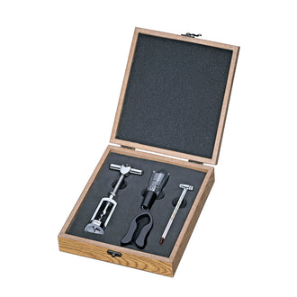 Set da vino "Lombardia", 4 pezzi in scatola regalo in legno cm 21,5x21,5x5,5