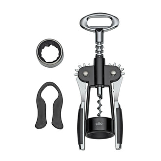 Set da vino "Toscana", 3 pezzi in scatola regalo in legno cm 26x16,5x6