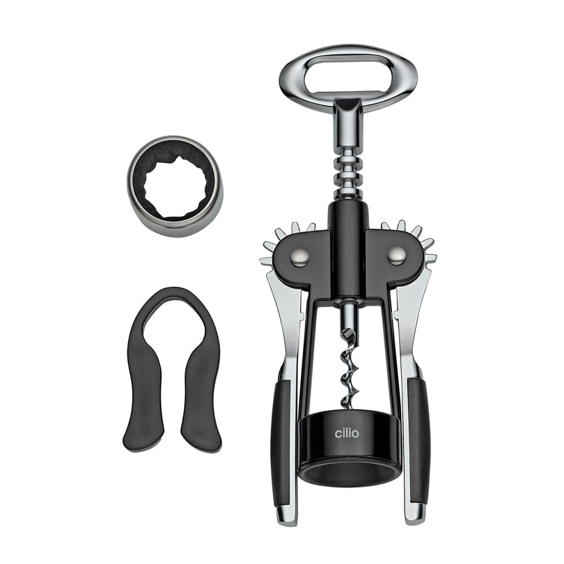 Set da vino "Toscana", 3 pezzi in scatola regalo in legno cm 26x16,5x6