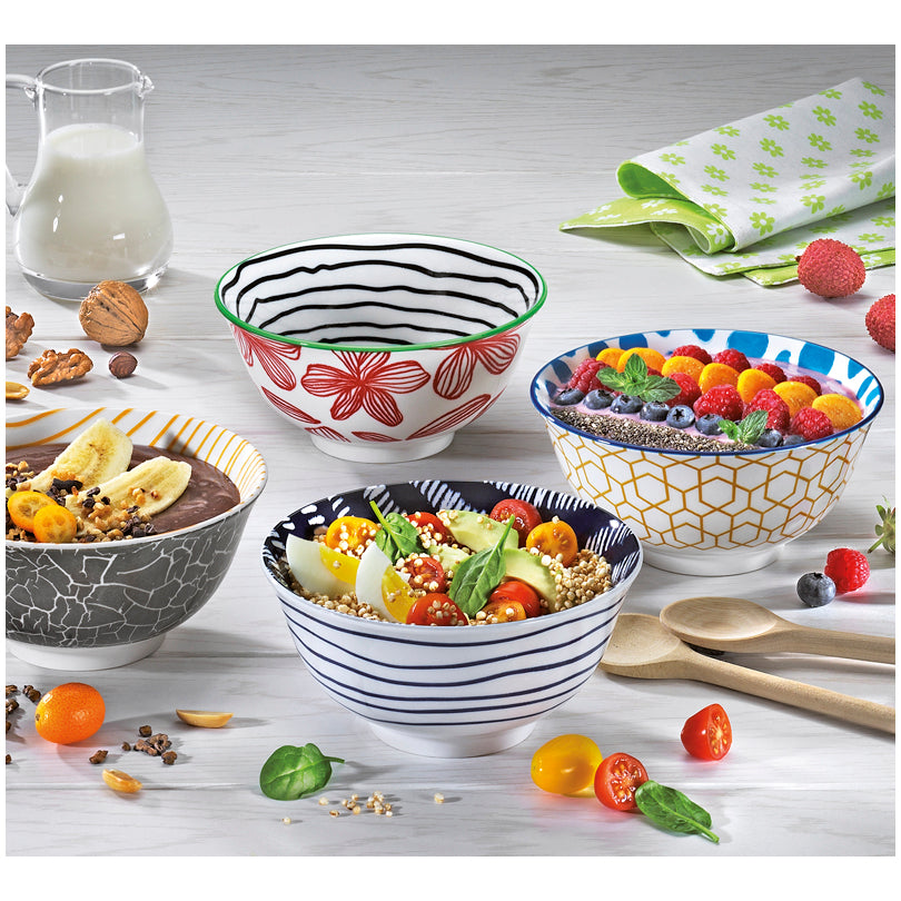 Ciotola müsli, ramen o finger food "Amici - Floreale" ml 500/cm Ø15,5x7