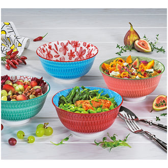 Ciotola müsli, ramen o finger food "Amici - Rombi blu" ml 500/cm Ø15,5x7