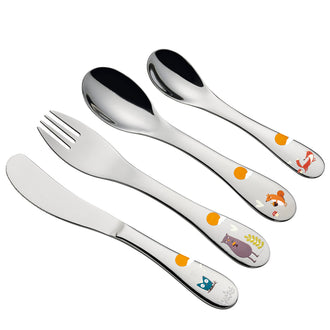 Posate per bambini "Forest", confezione 4 pezzi cm 13,5-17