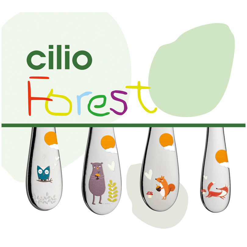 Posate per bambini "Forest", confezione 4 pezzi cm 13,5-17