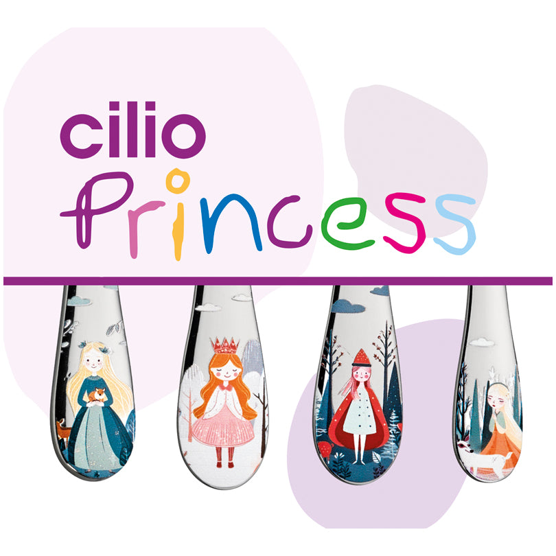 Posate per bambini "Princess", confezione 4 pezzi cm 13,5-17