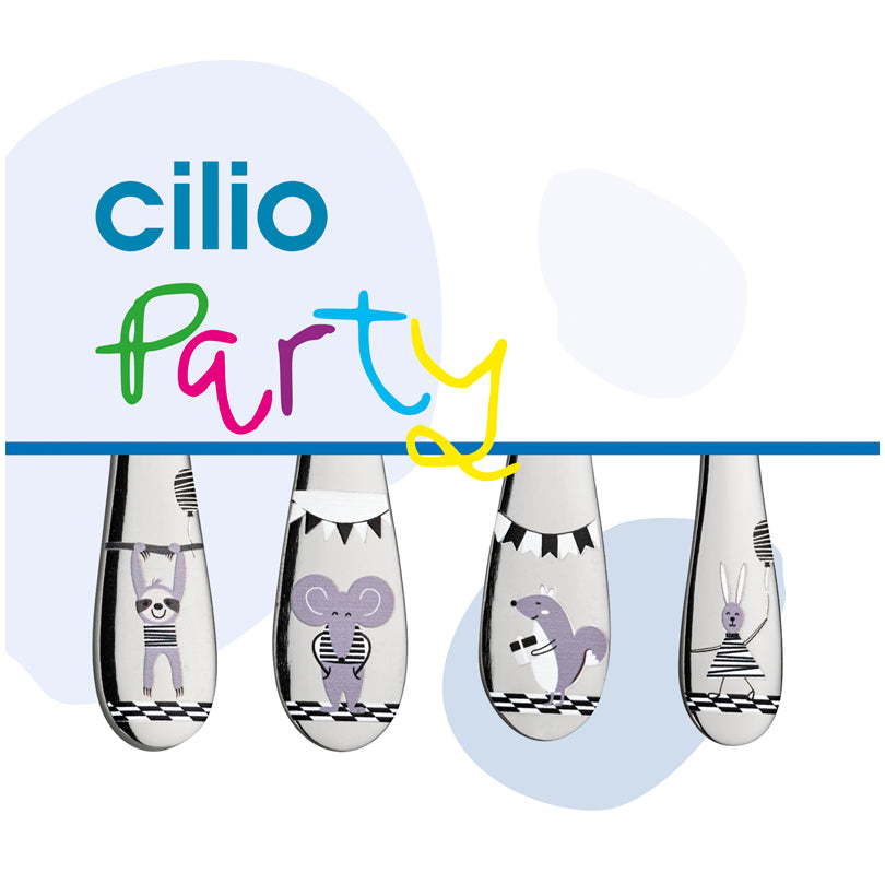 Posate per bambini "Party", confezione 4 pezzi cm 13,5-17