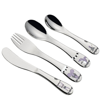 Posate per bambini "Party", confezione 4 pezzi cm 13,5-17