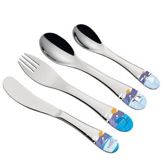 Posate per bambini "Seaworld", confezione 4 pezzi cm 13,5-17