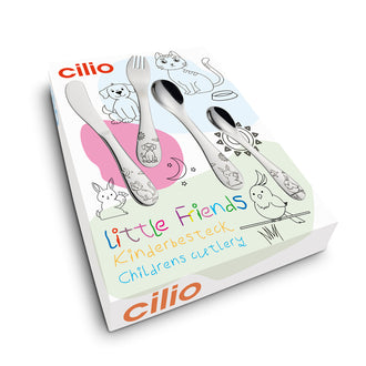 Posate per bambini "Little Friends", confezione 4 pezzi cm 13,5-17