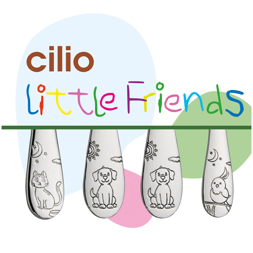 Posate per bambini "Little Friends", confezione 4 pezzi cm 13,5-17
