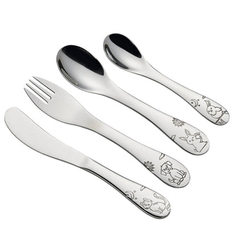 Posate per bambini "Little Friends", confezione 4 pezzi cm 13,5-17