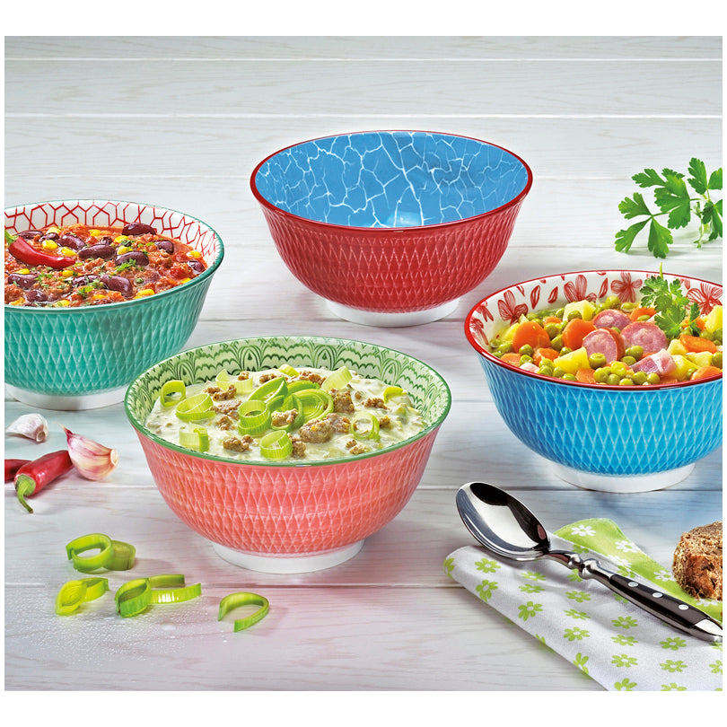 Ciotola müsli, ramen o finger food "Amici - Rombi blu" ml 850/cm Ø18x8