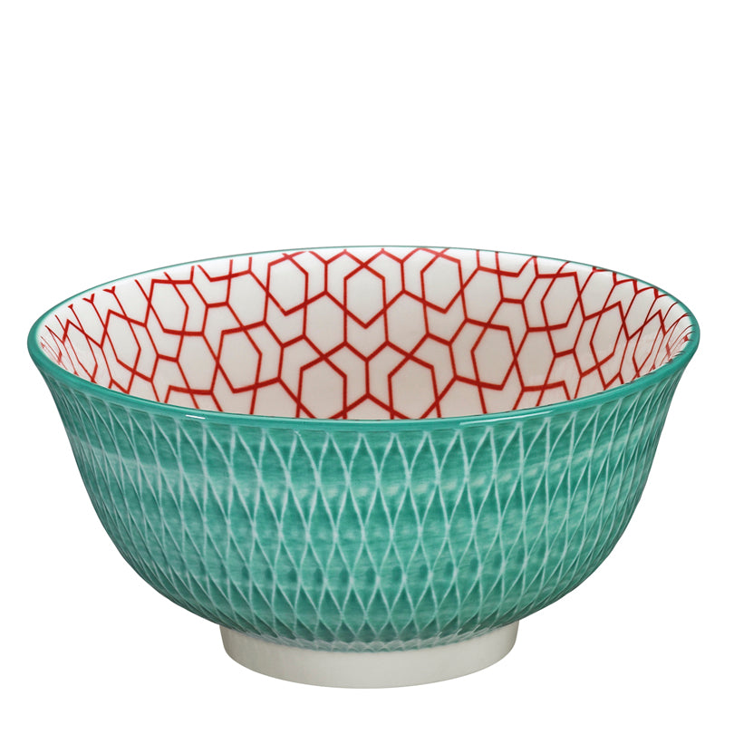 Ciotola müsli, ramen o finger food "Amici - Rombi turchese" ml 850/cm Ø18x8