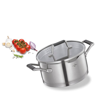 Casseruola con coperchio in vetro "Bologna" l 3/cm Ø20x10