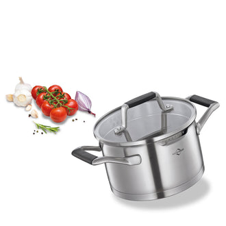 Casseruola alta con coperchio in vetro "Bologna" l 1,7/cm Ø16x9